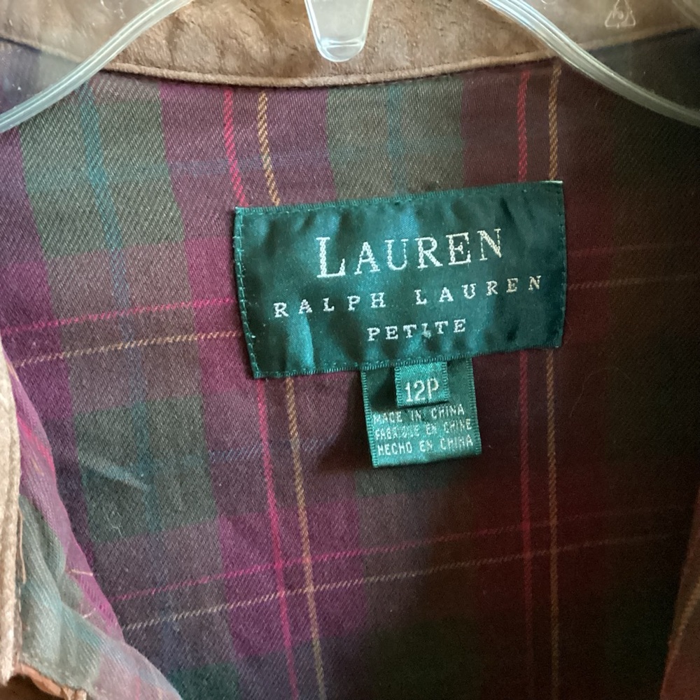 Lauren Ralph Lauren Lined Barn Coat Suede Trim Ladies Petite Size 12P - Picture 3 of 7